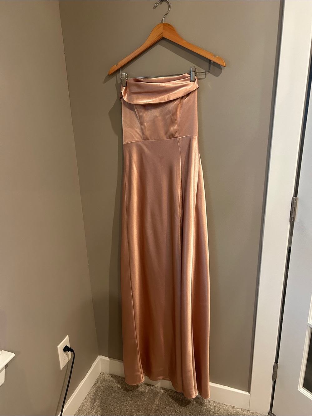 Birdy Grey Rose Gold Satin Maxi Skirt